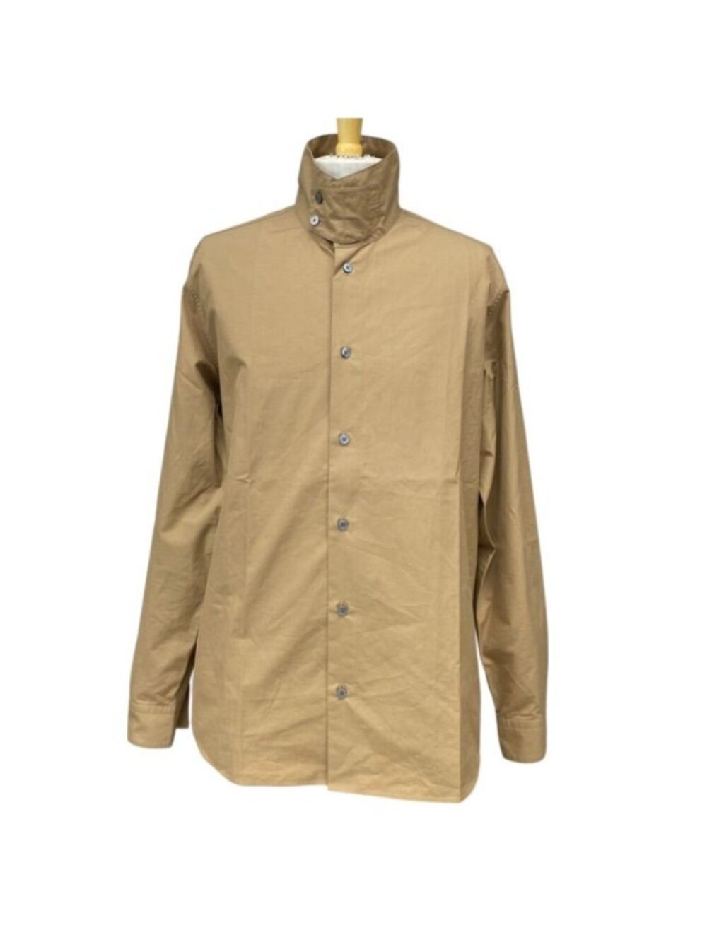 Hermes Shirt Long Sleeve Turtleneck Casual Cotton Beige